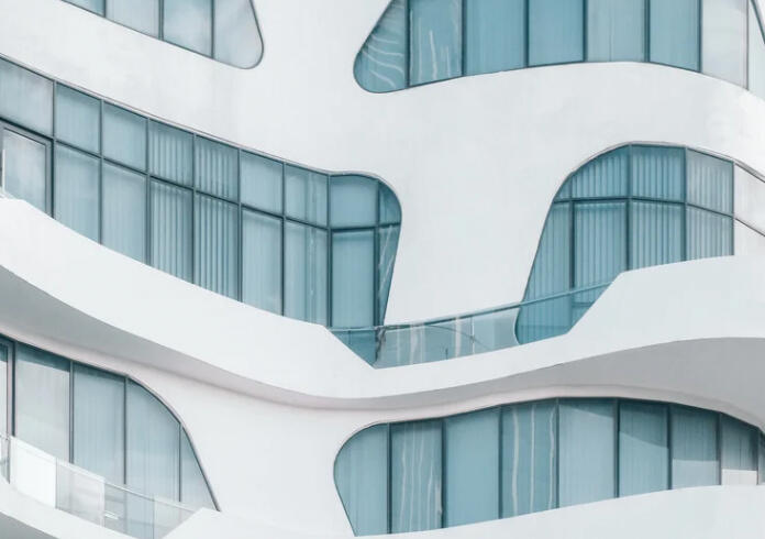 Curved modern architecture detail