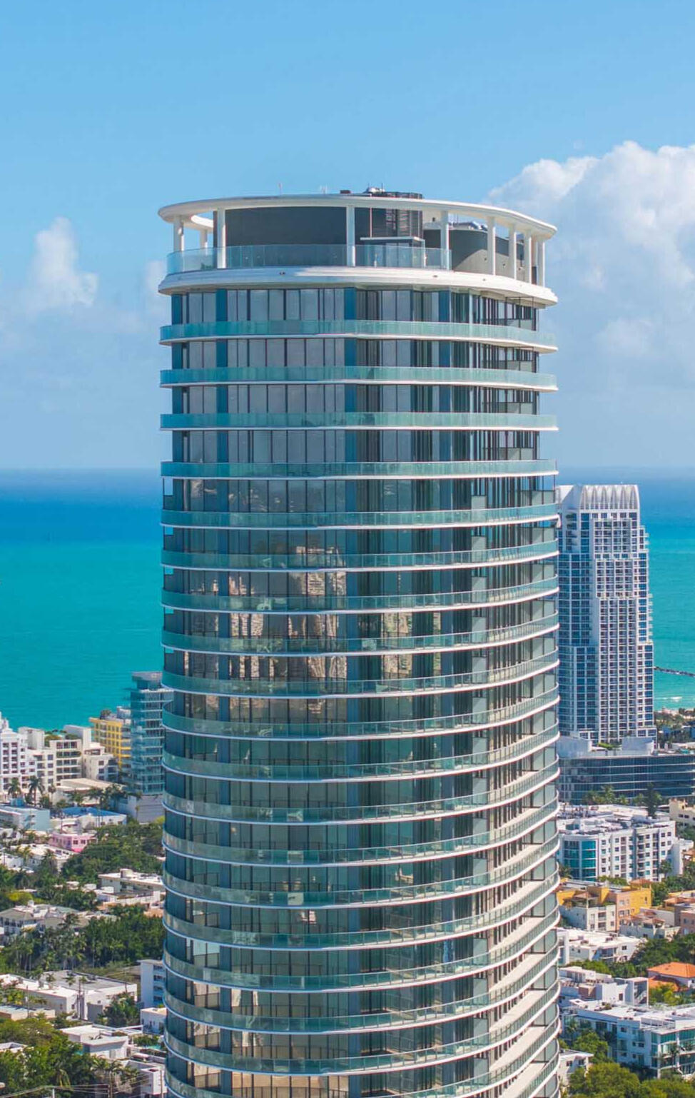 Modern Miami tower overlooking the ocean